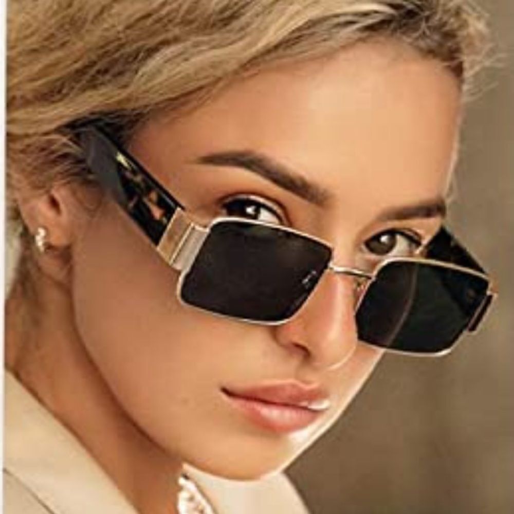 Retro Vintage Rectangular Sunglasses 
